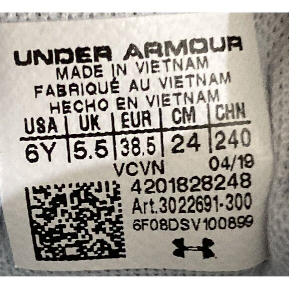 Under Armour youth size 6 Aqua Purple Mesh Athletic Running Sneakers Shoes - Picture 8 of 8